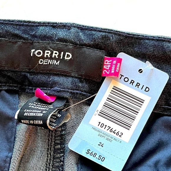 Torrid Jeans Glitter Belt Denim Bootcut Jeans Stretch Relaxed Plus Size 24R - Picture 2 of 16